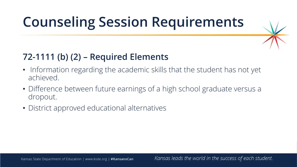 counseling session requirements