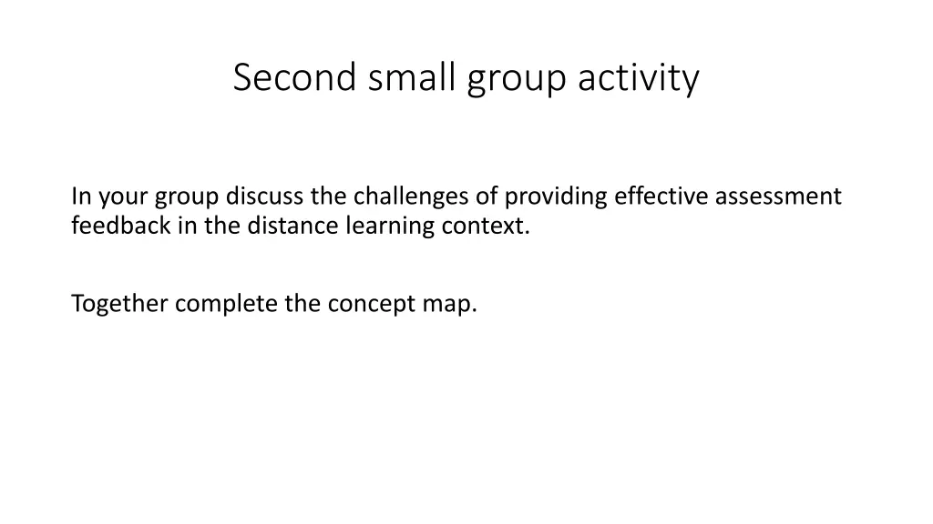 second small group activity