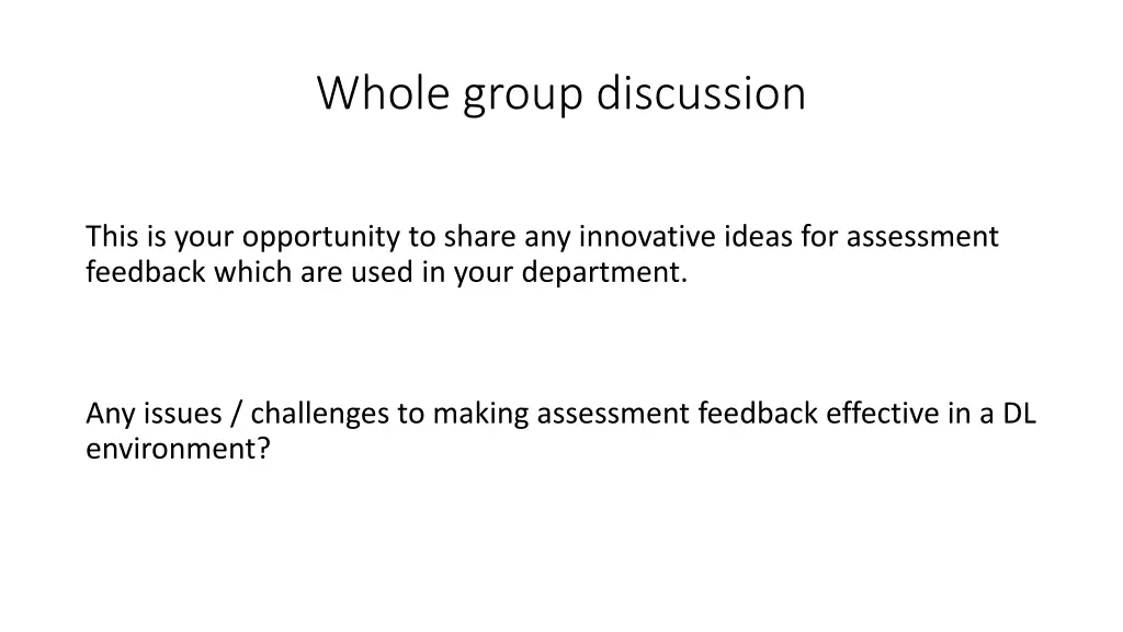 whole group discussion