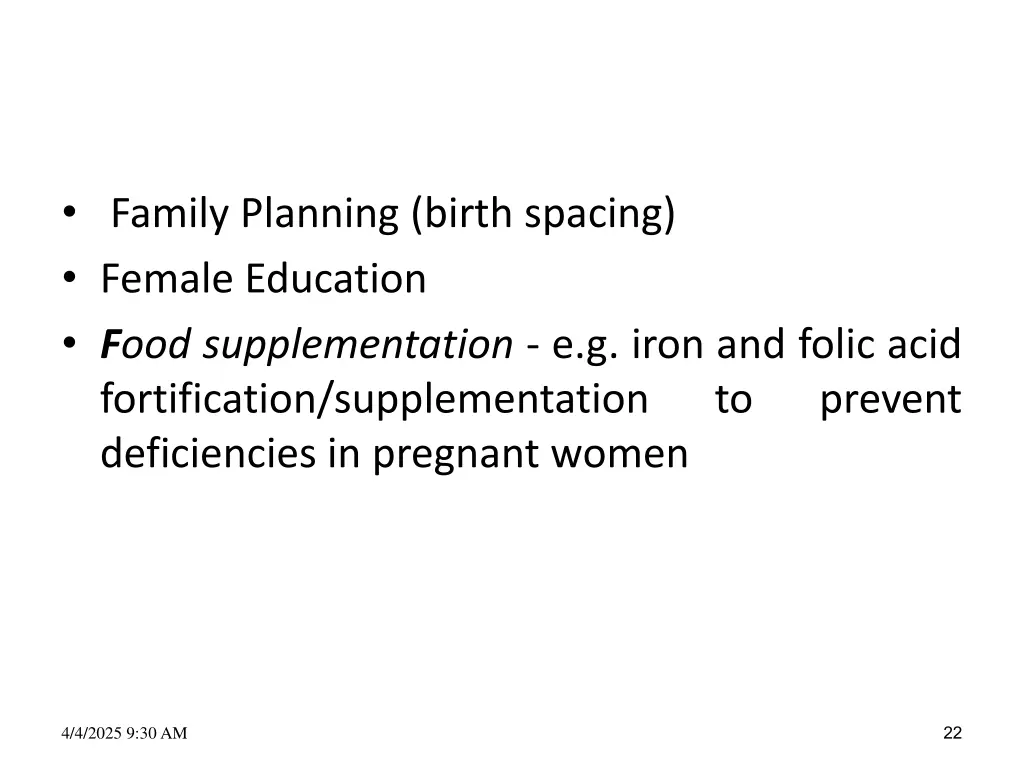 family planning birth spacing female education
