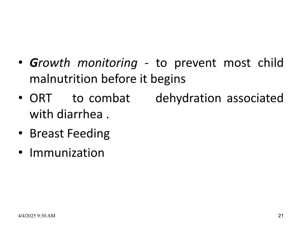 g rowth monitoring to prevent most child