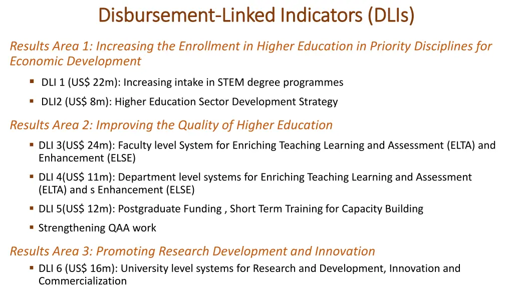 disbursement disbursement linked indicators dlis