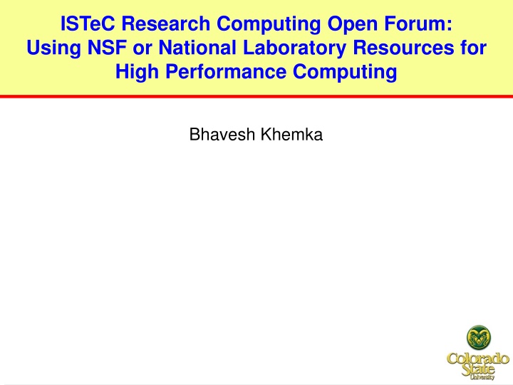 istec research computing open forum using