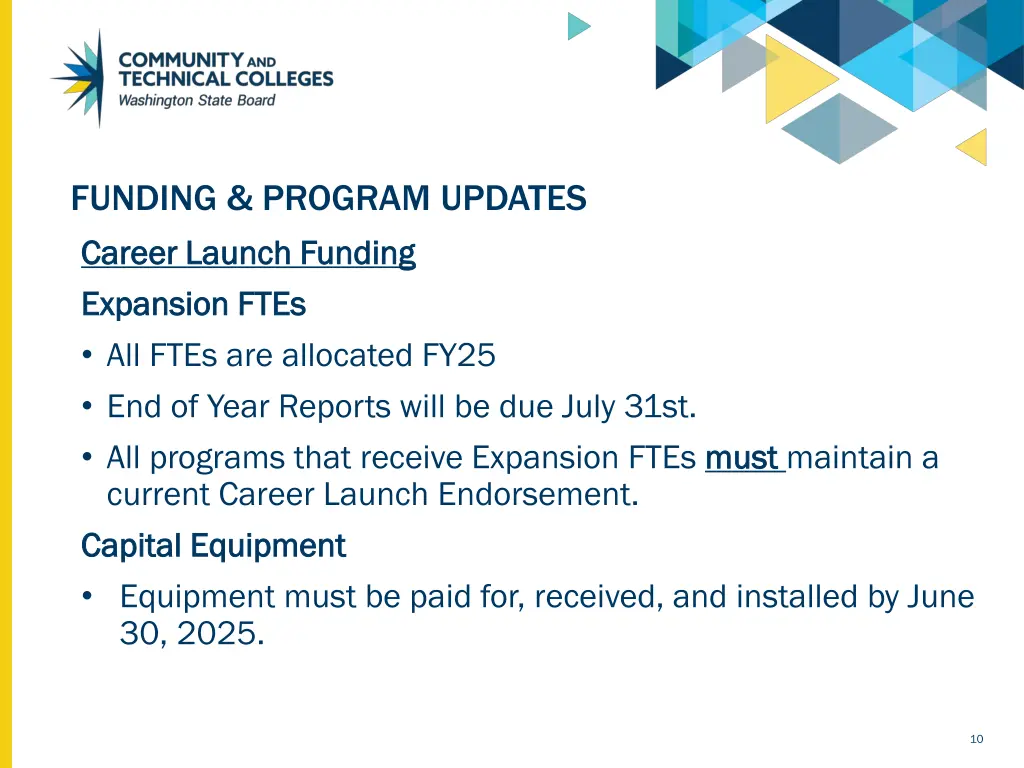 funding program updates career launch funding