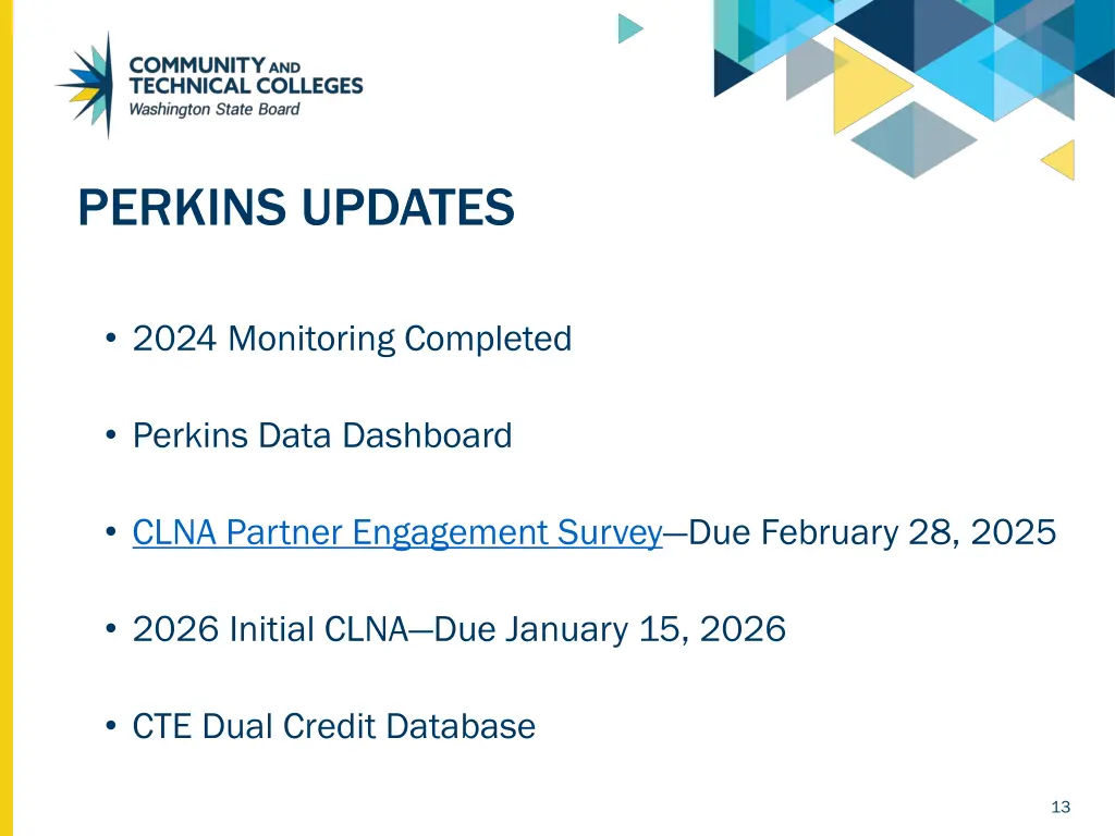 perkins updates