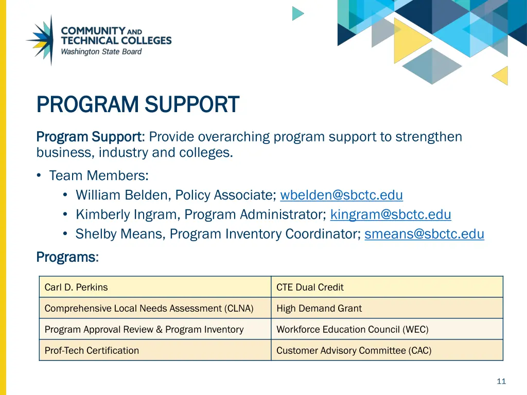 program support program support