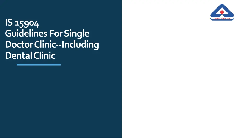 is 15904 guidelines for single doctor clinic