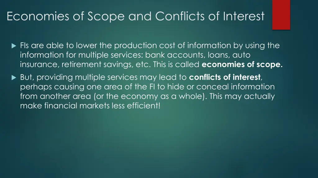 economies of scope and conflicts of interest