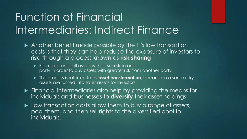 function of financial intermediaries indirect 2