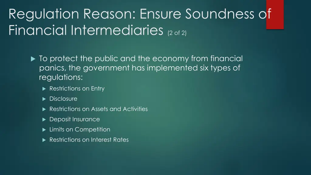 regulation reason ensure soundness of financial 1