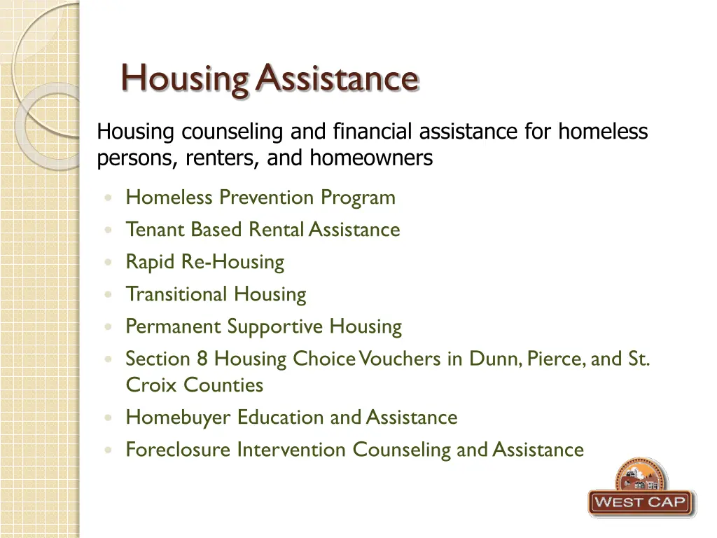 housing assistance