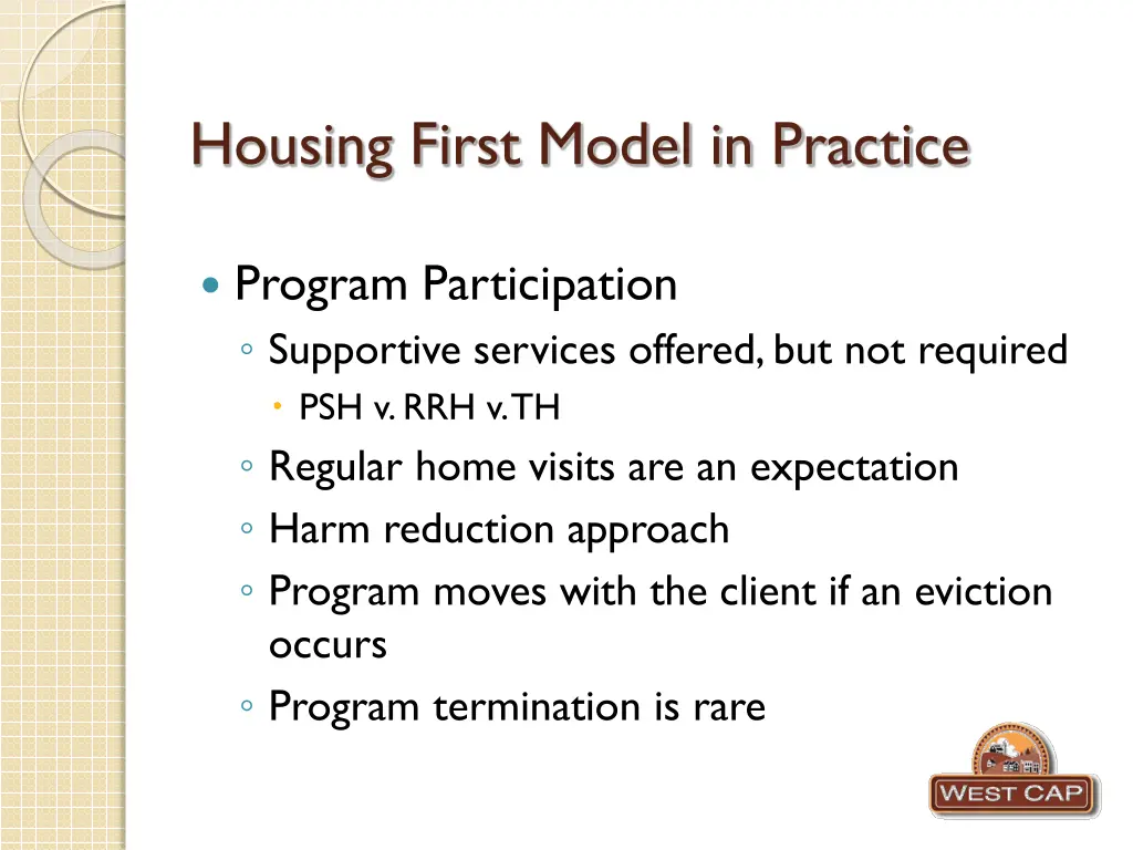 housing first model in practice 1