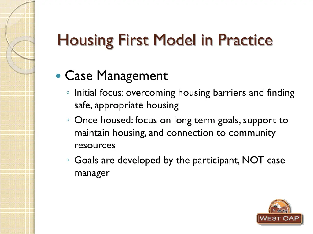housing first model in practice 2