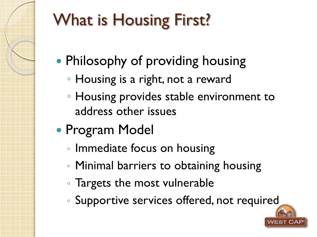 what is housing first