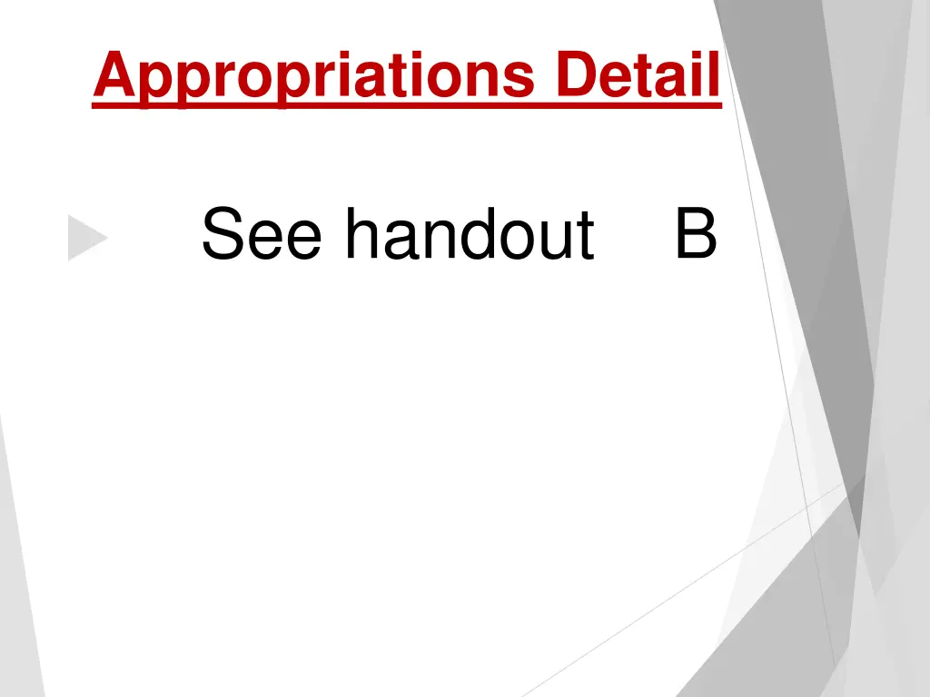 appropriations detail