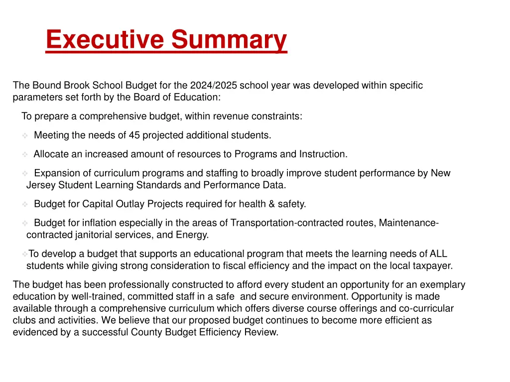 executive summary