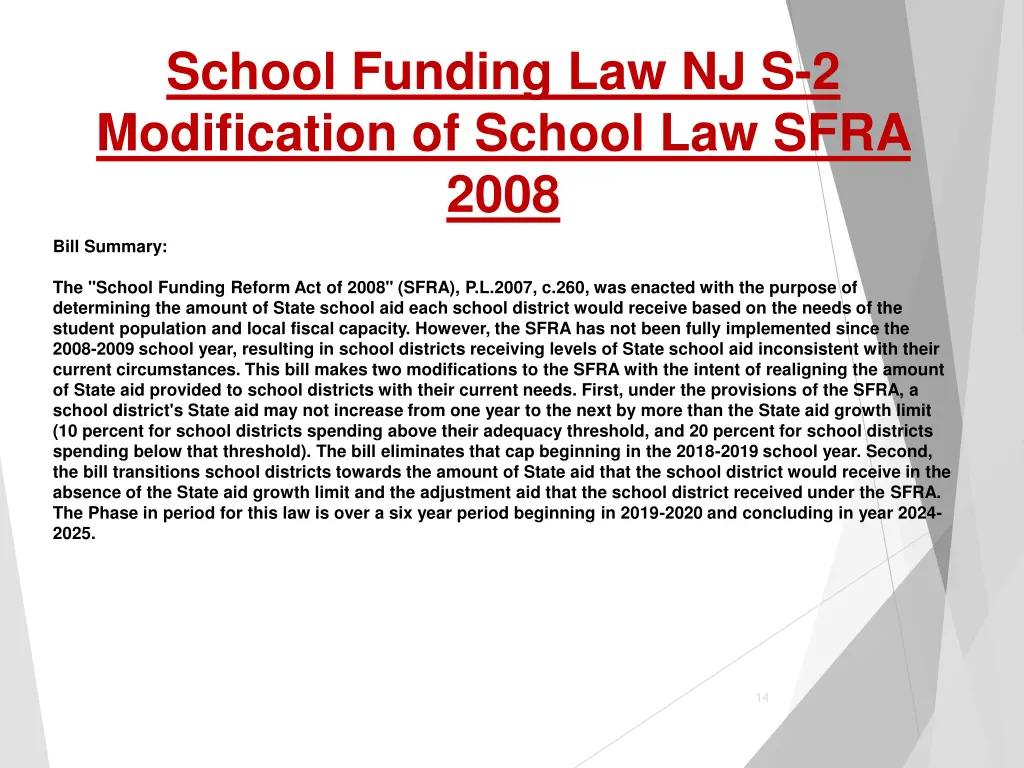 school funding law nj s 2 modification of school