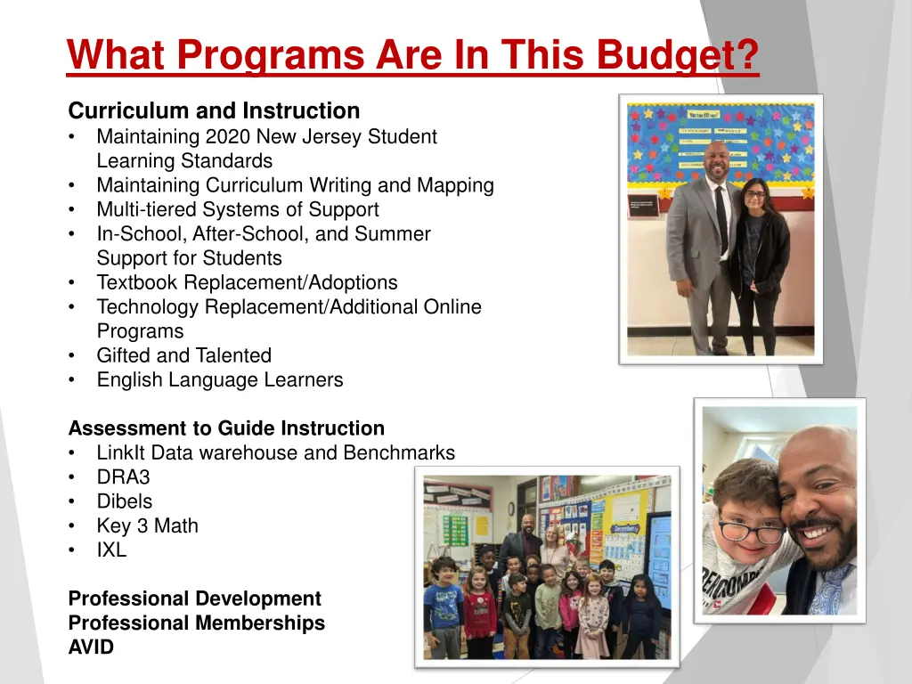 what programs are in this budget 1