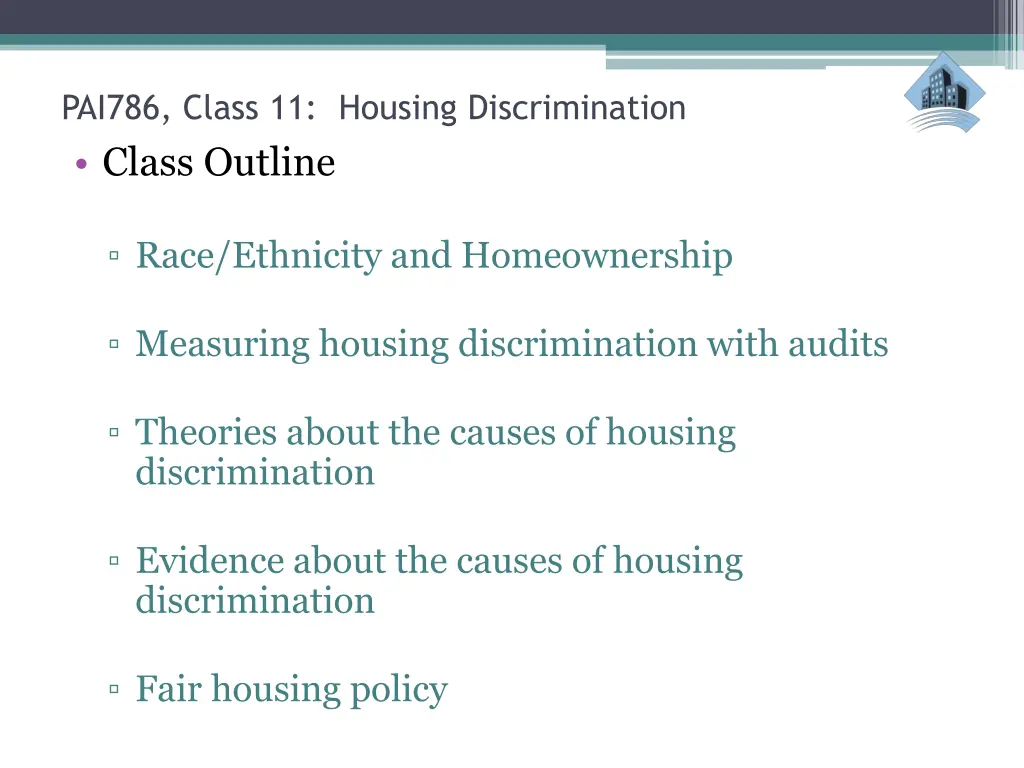 pai786 class 11 housing discrimination class