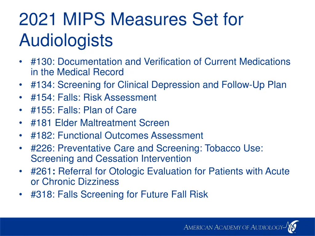 2021 mips measures set for audiologists
