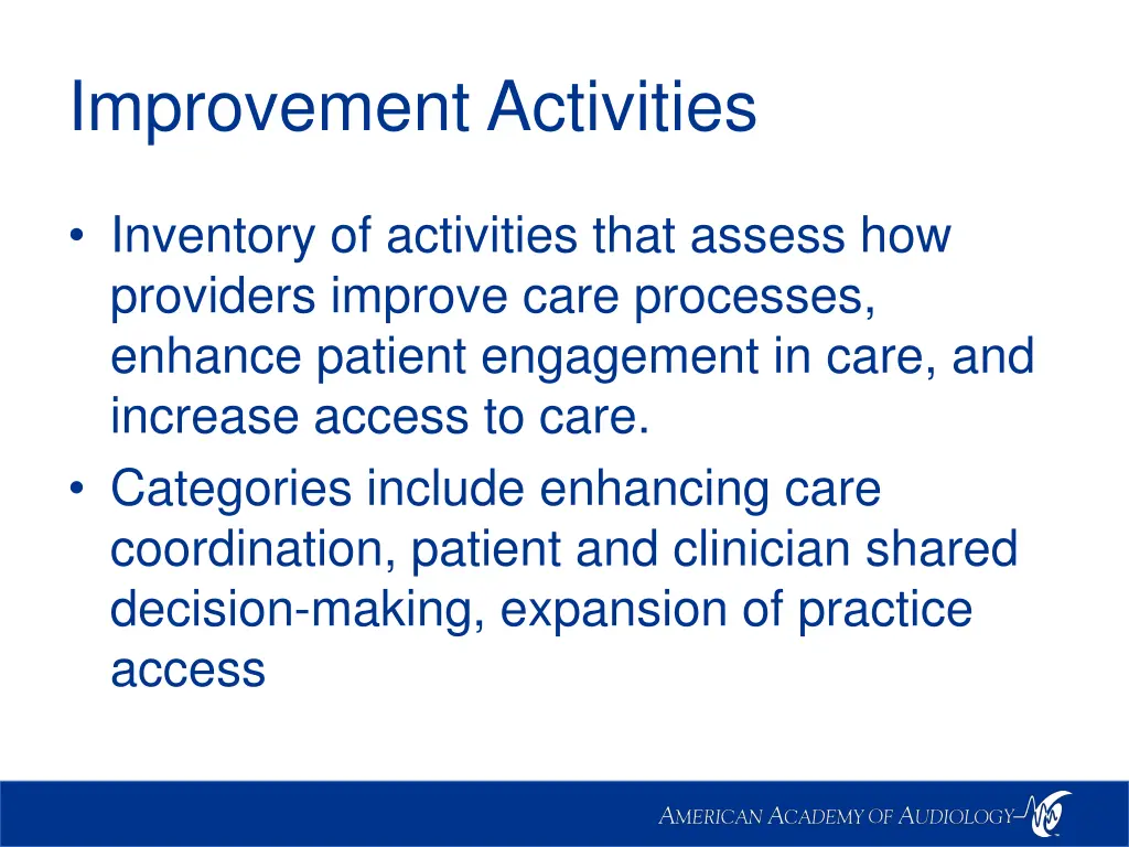 improvement activities