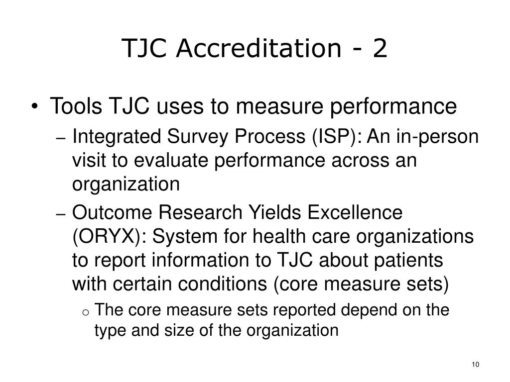 tjc accreditation 2