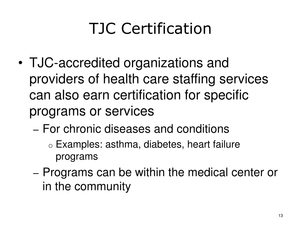 tjc certification