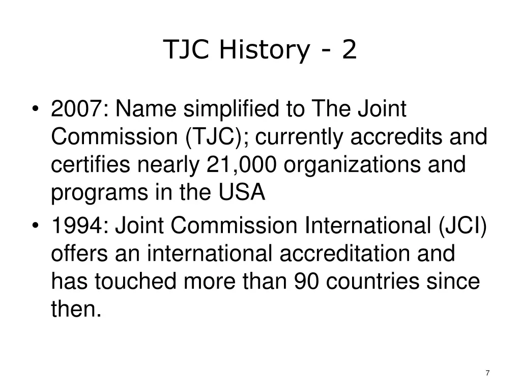 tjc history 2