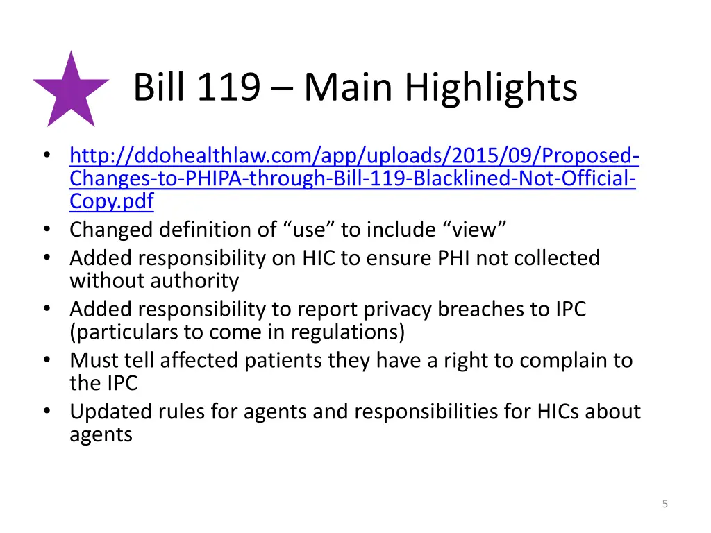 bill 119 main highlights