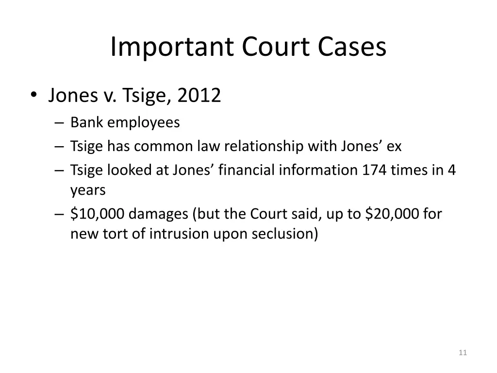 important court cases