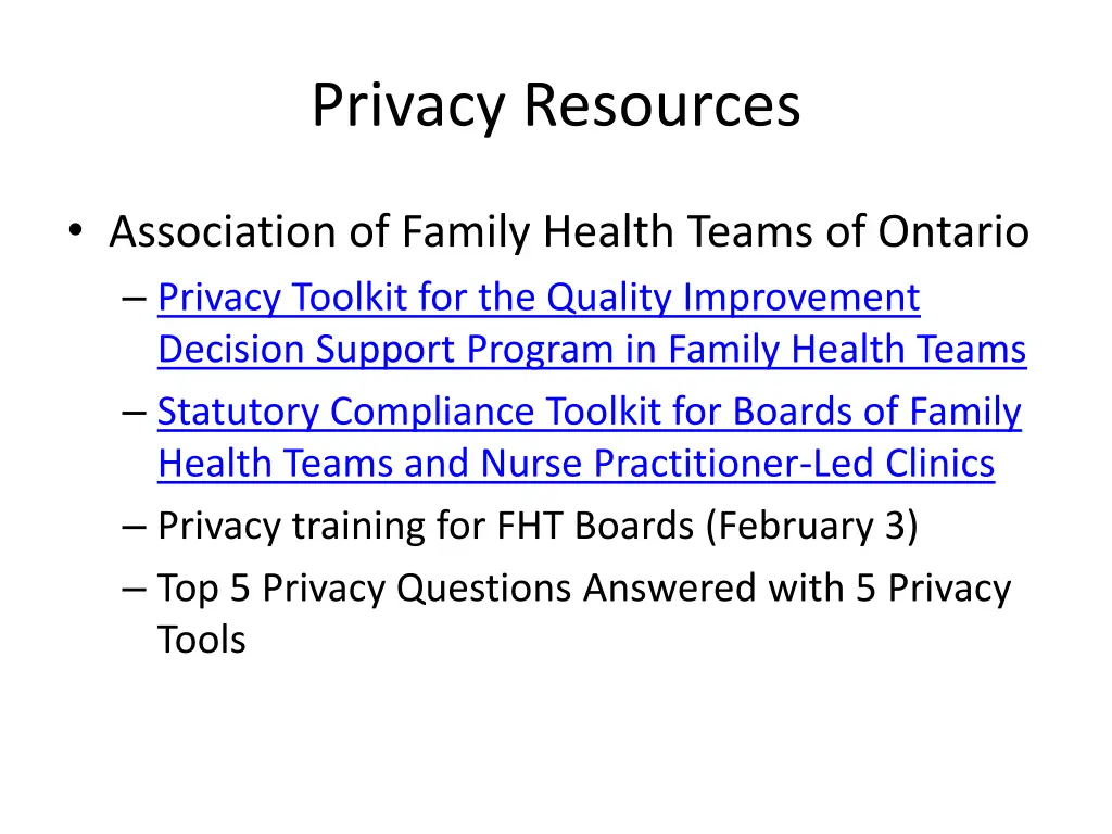 privacy resources