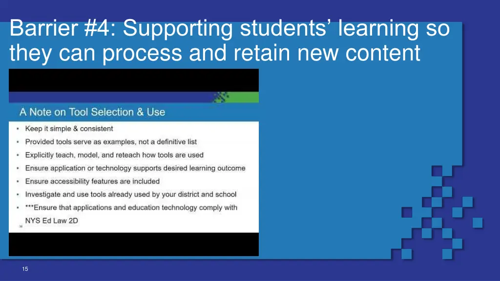 barrier 4 supporting students learning so they