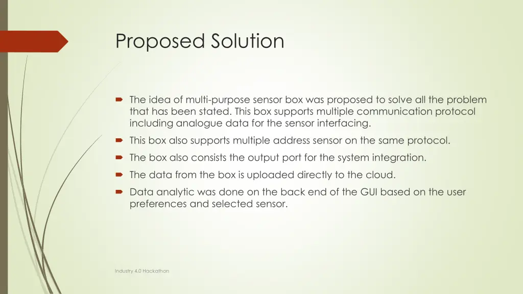 proposed solution