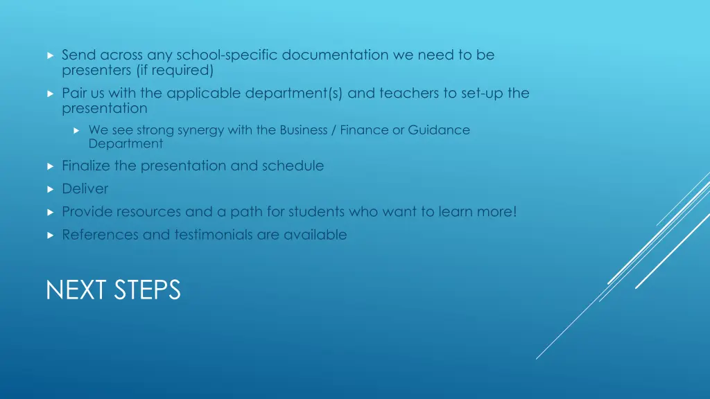 send across any school specific documentation