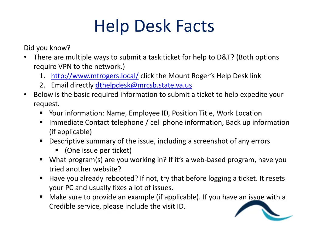help desk facts