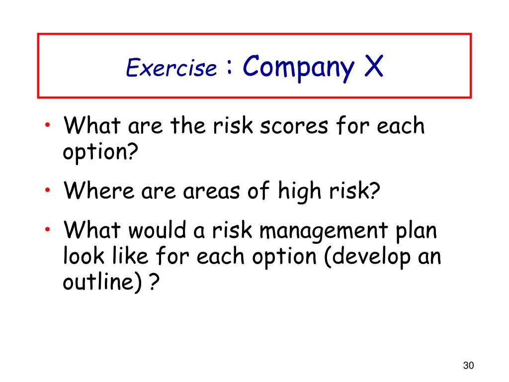 exercise company x 1