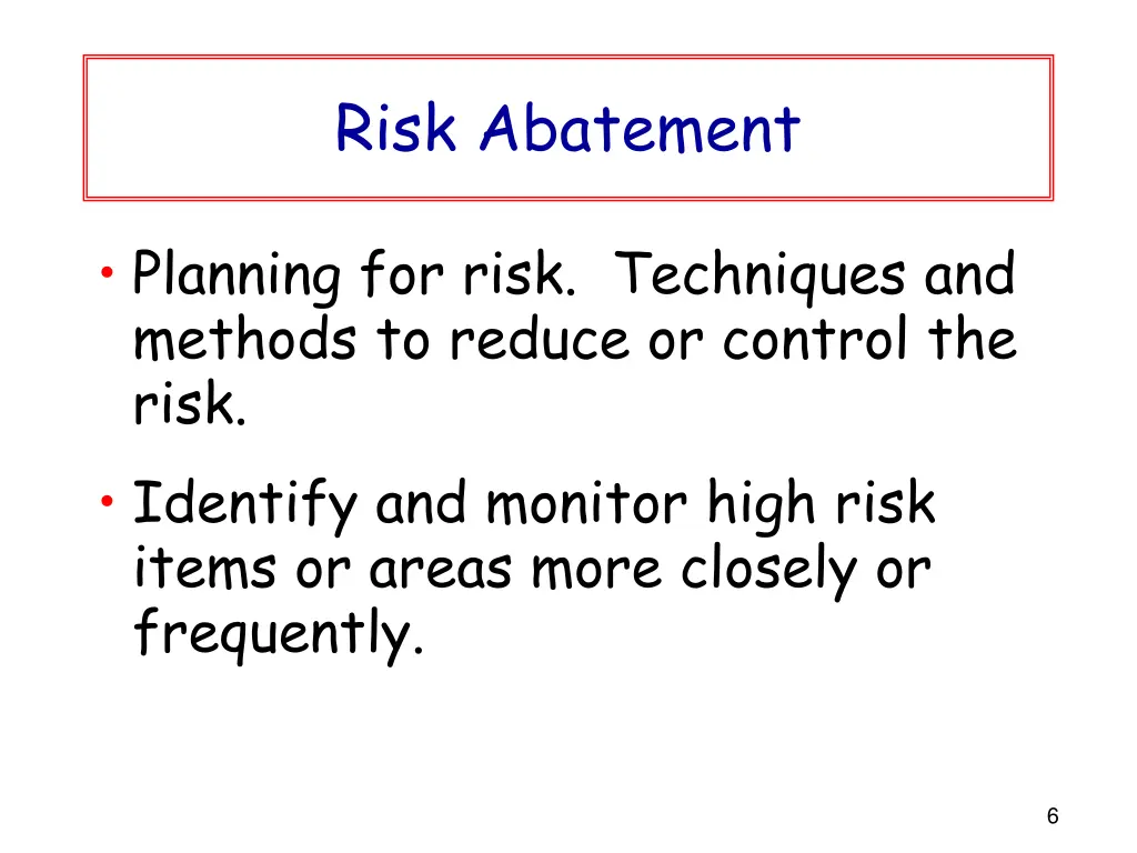 risk abatement