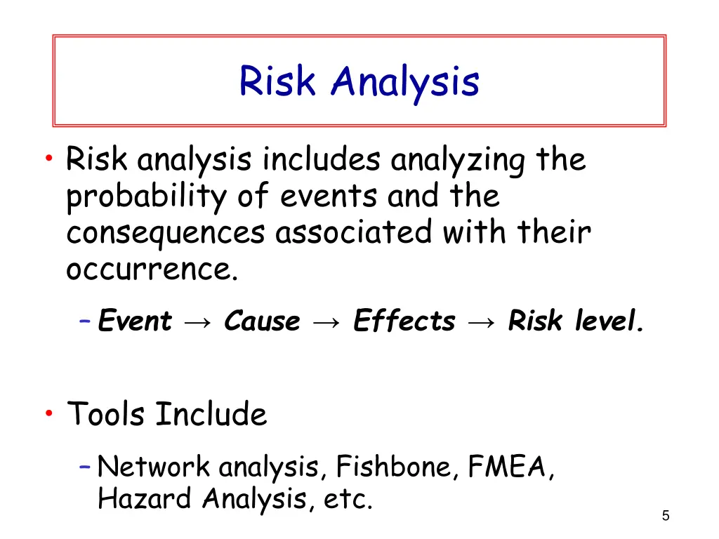 risk analysis