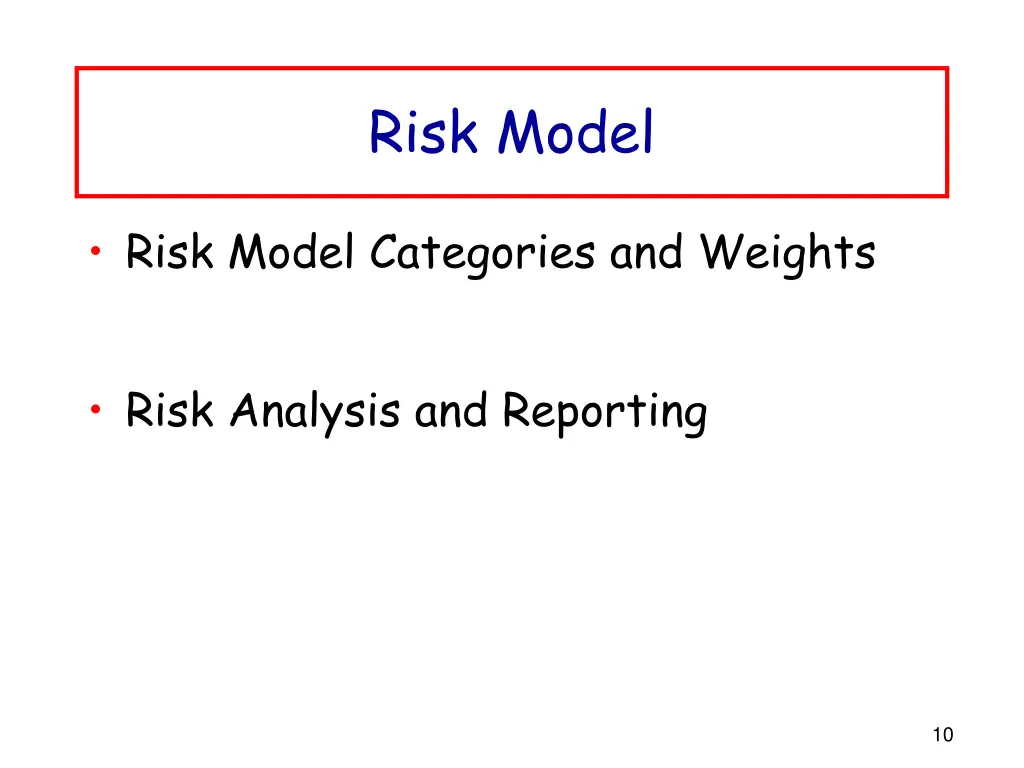 risk model