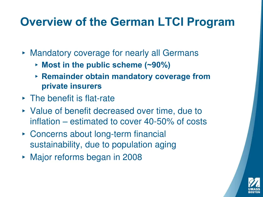 overview of the german ltci program