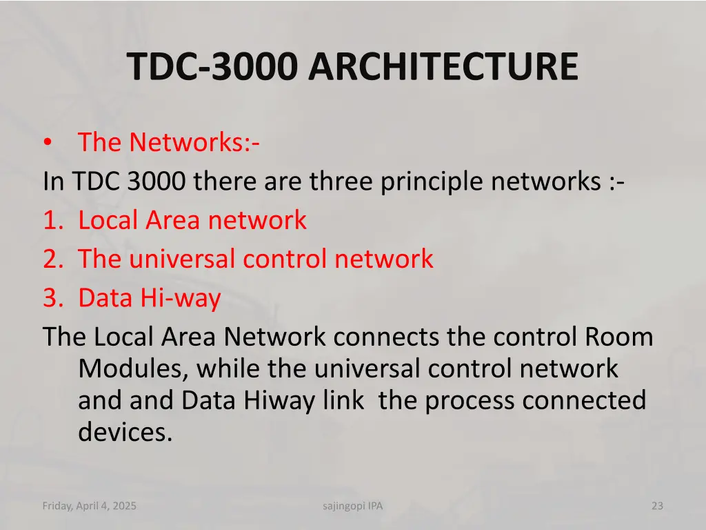 tdc 3000 architecture