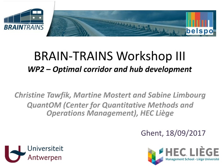 brain trains workshop iii wp2 optimal corridor