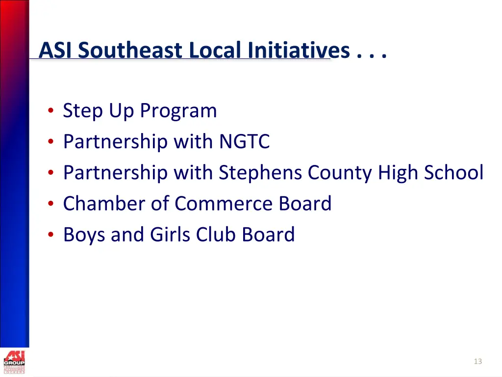asi southeast local initiatives