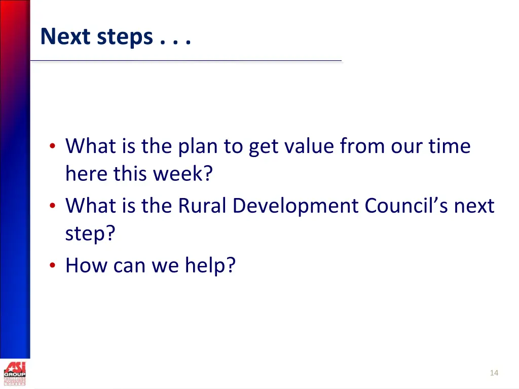 next steps