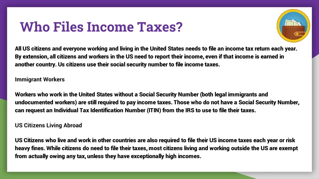 who files income taxes