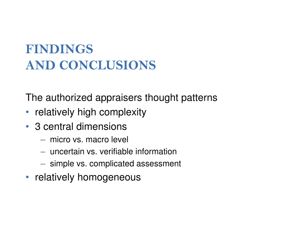 findings and conclusions