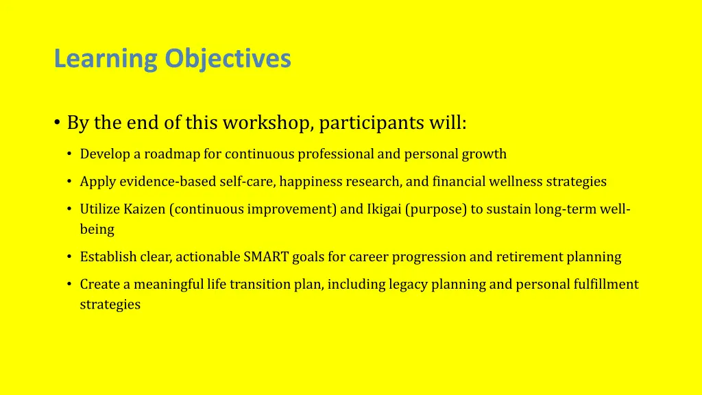 learning objectives