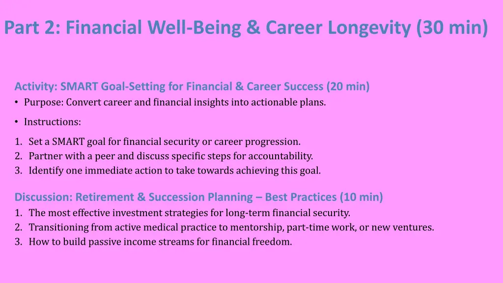part 2 financial well being career longevity