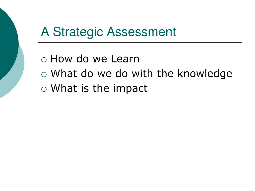 a strategic assessment