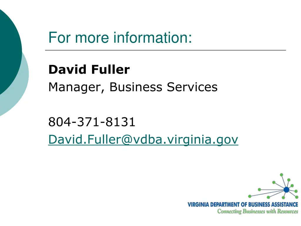 for more information